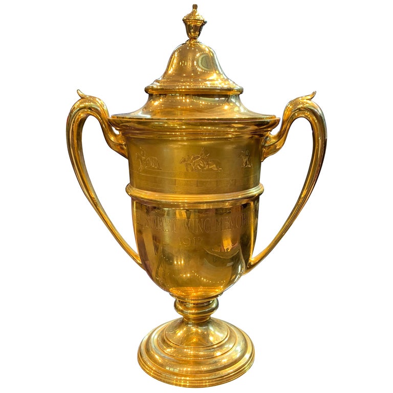 Historic Gold Equestrian Trophy "Cup" by Black Starr and Frost For Sale