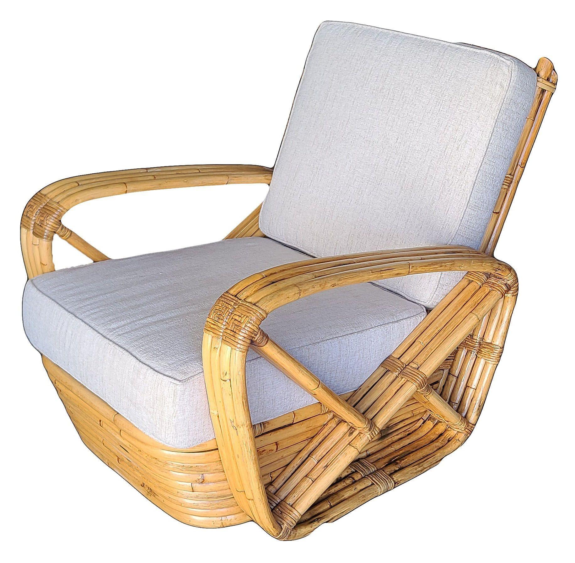 Filippino Originale e storico set di salotto e divano in rattan a 4 fili di Pretzel quadrato Hand Made in vendita