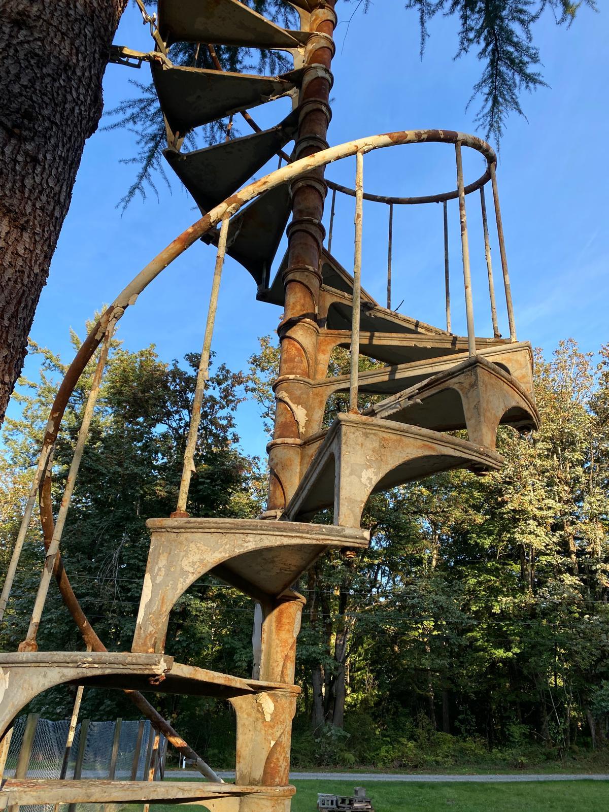 Historic Industrial Iron Spiral Staircase from Boeing's Iconic Plant 2 For Sale 2