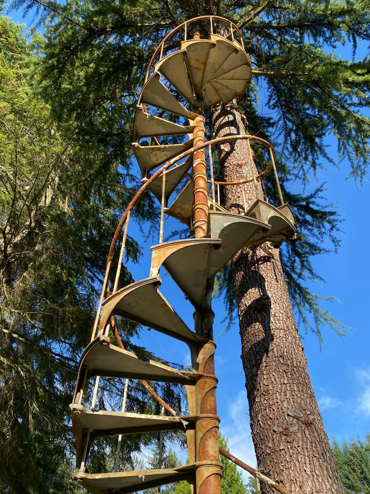Historic Industrial Iron Spiral Staircase from Boeing's Iconic Plant 2 For Sale 4