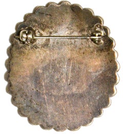 Historic John Gordon Leak Zuni Small Knife Wing Inlaid Pin, 1938