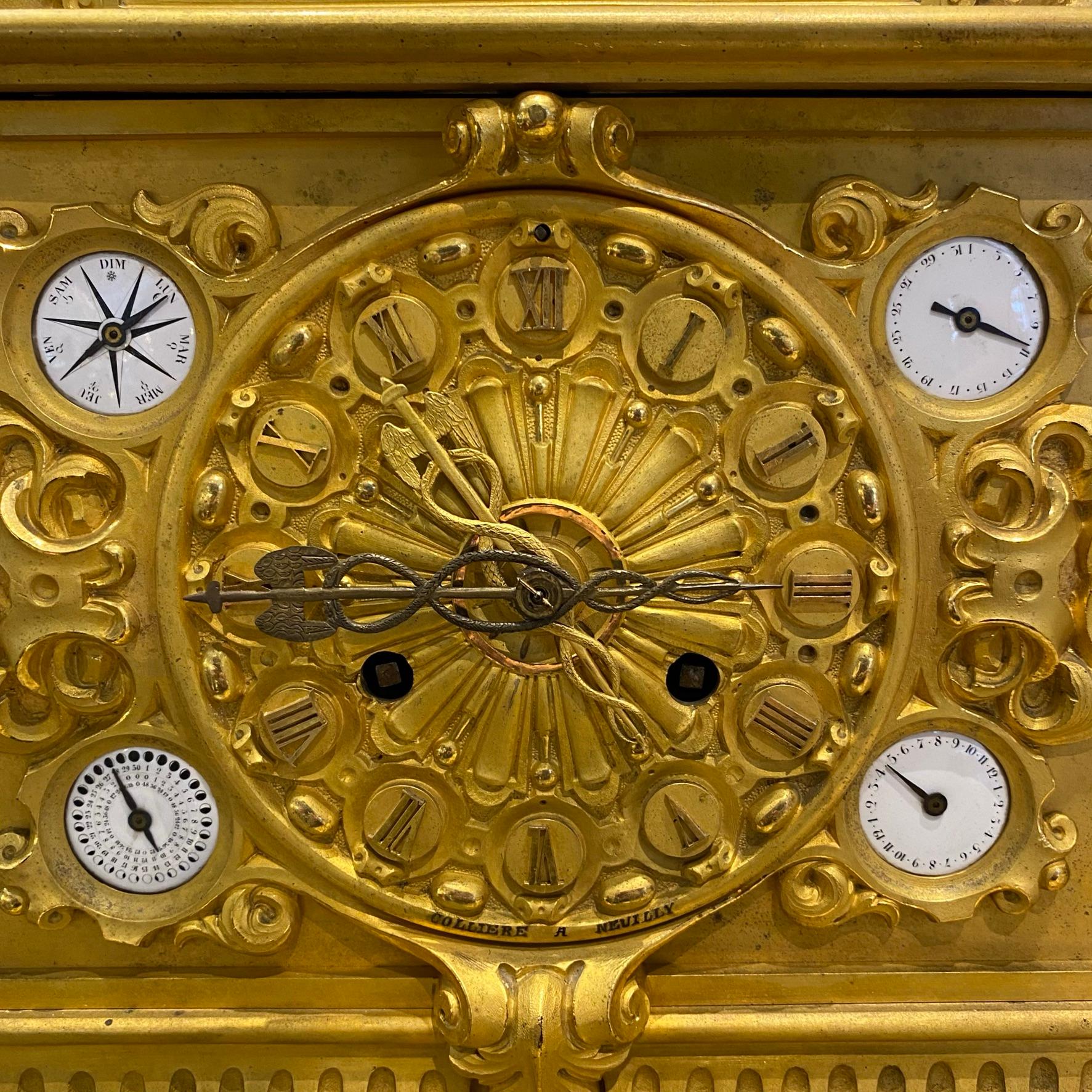 Historic King Louis Philippe Ormolu Bronze Mantel Clock, Circa 1838 For Sale 6