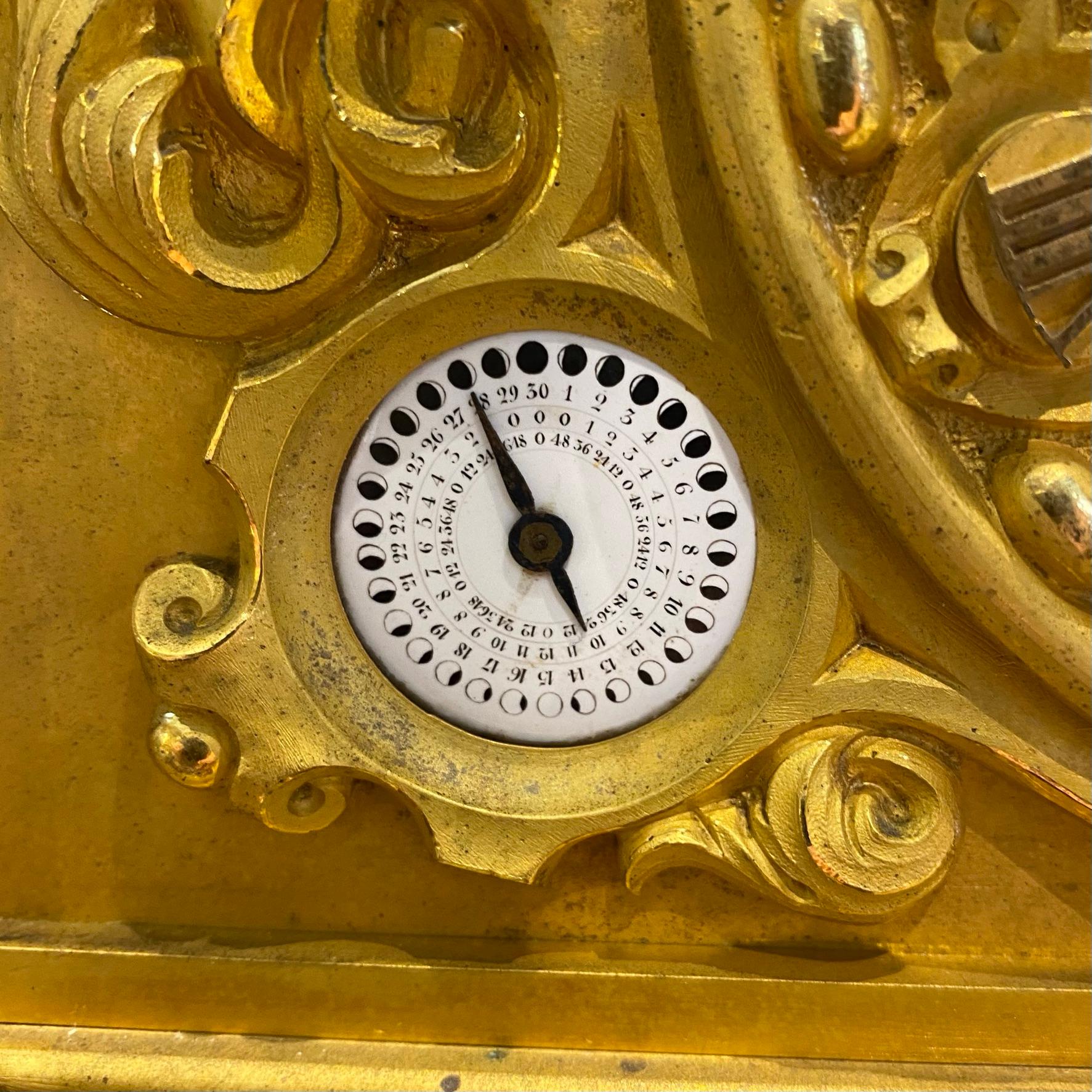Historic King Louis Philippe Ormolu Bronze Mantel Clock, Circa 1838 For Sale 9