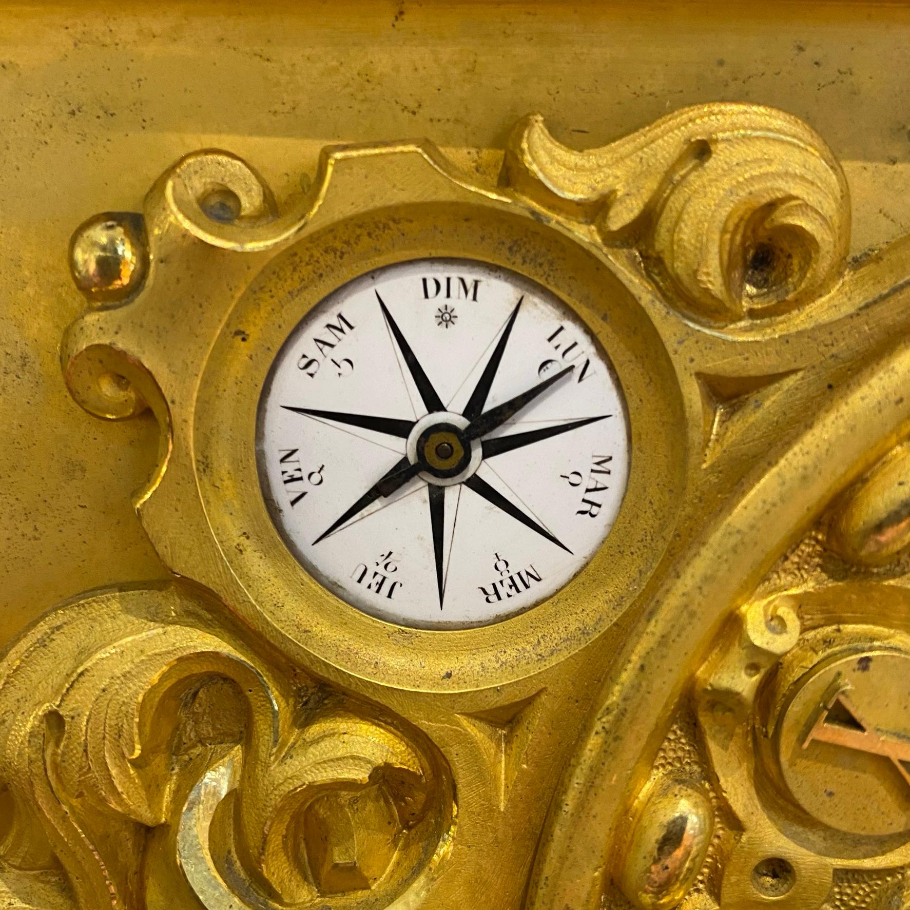 Historic King Louis Philippe Ormolu Bronze Mantel Clock, Circa 1838 For Sale 10