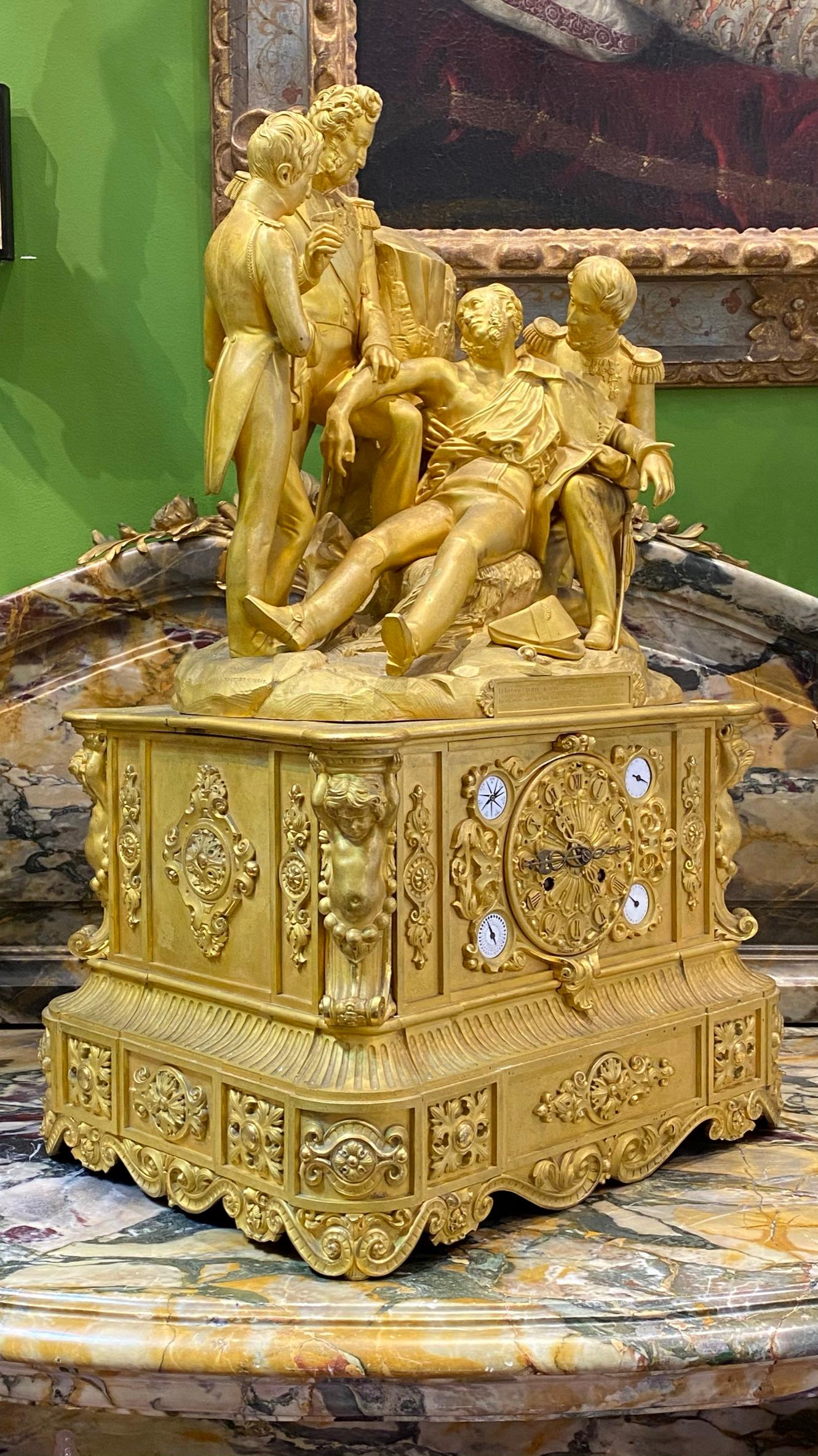Doré Pendule de cheminée historique du roi Louis Philippe en bronze doré, vers 1838 en vente