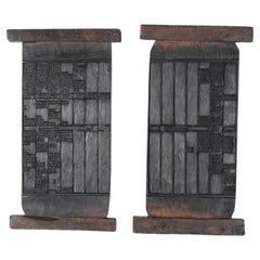 Historic Korean Wooden Printing Blocks Decorative Wall Art or Shelf Art