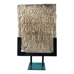 Antique Historic London Street Plaque Dated 1706