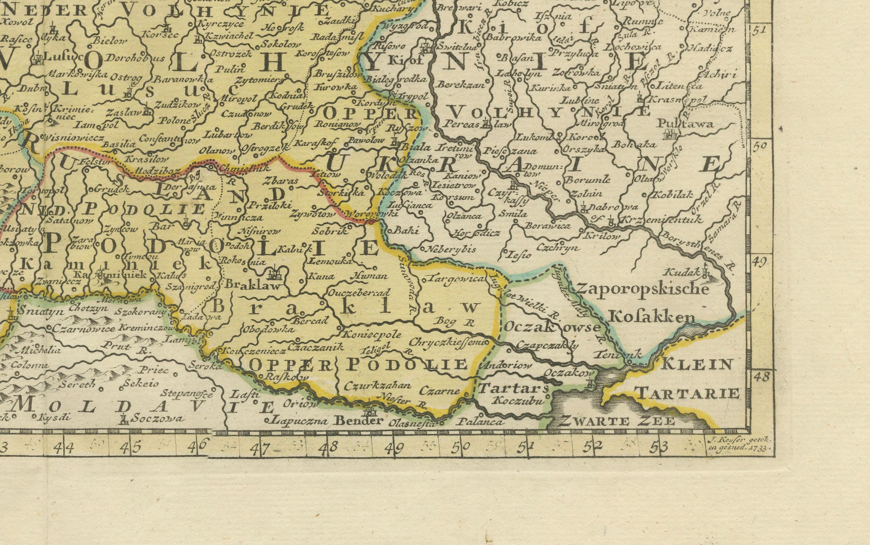 Paper Historic Map of Poland and Lithuania – Tirion Edition c.1740 For Sale