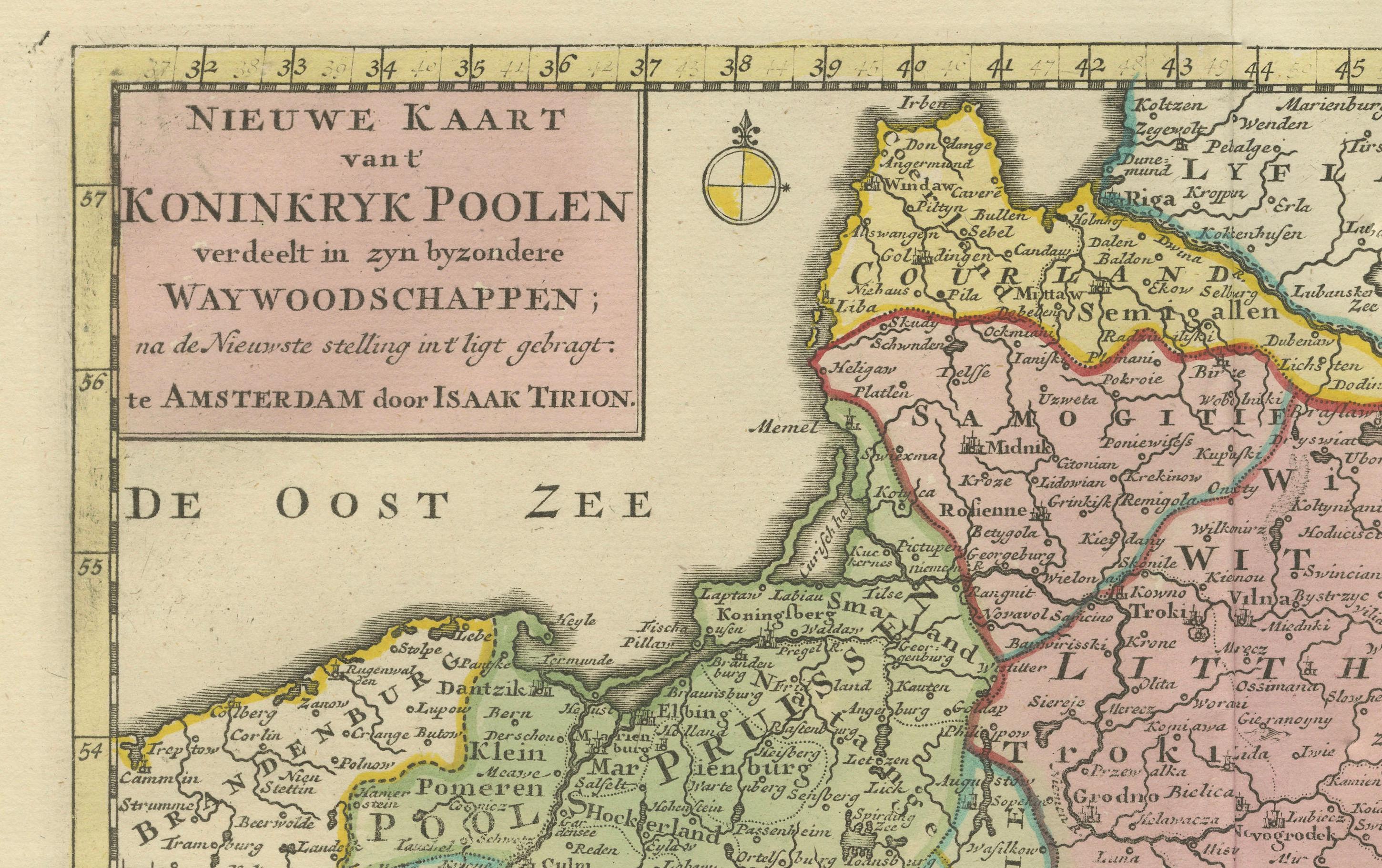 Historic Map of Poland and Lithuania – Tirion Edition c.1740 For Sale 2