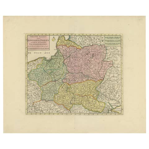Historic Map of Poland and Lithuania – Tirion Edition c.1740
