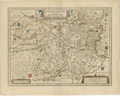 Historic Map of the Bishopric of Paderborn by Blaeu, a Masterpiece of 1645