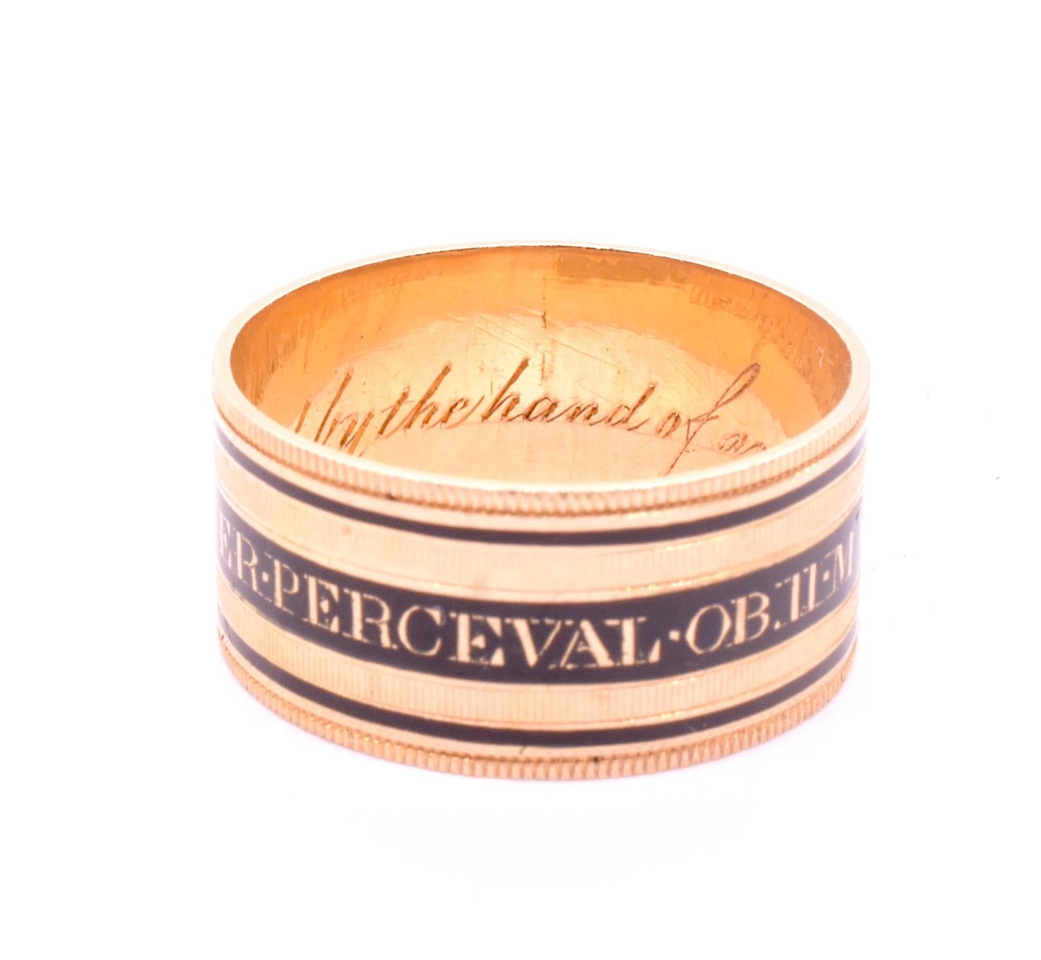 Historic Mourning Band for assassinated British PrimeMinister Spencer Perceval   2