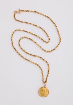 Historic Russian Catherine the Great Gold Coin Pendant, 1777
