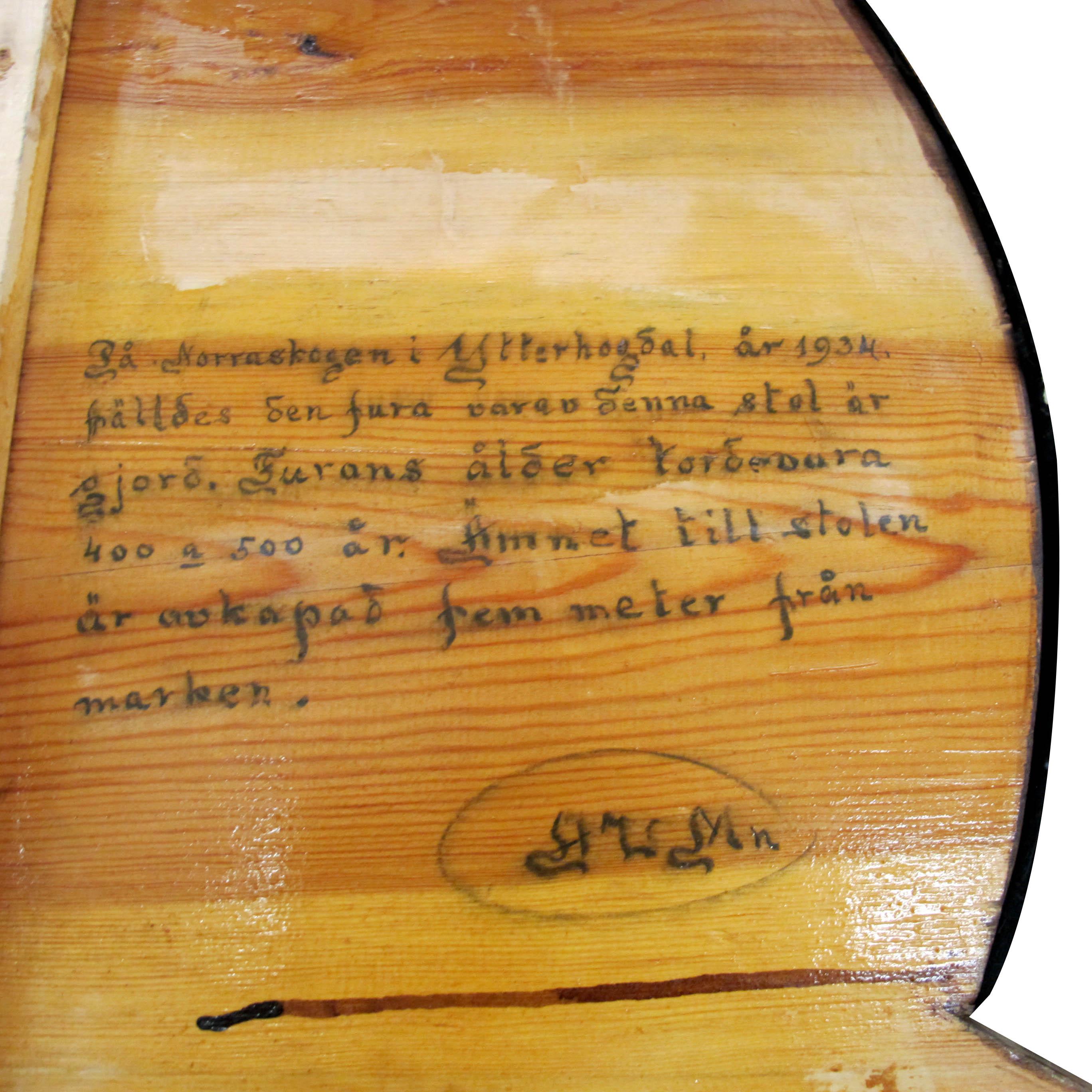 Storica sedia scandinava in legno di pino - datata 1934, Svezia in vendita 1
