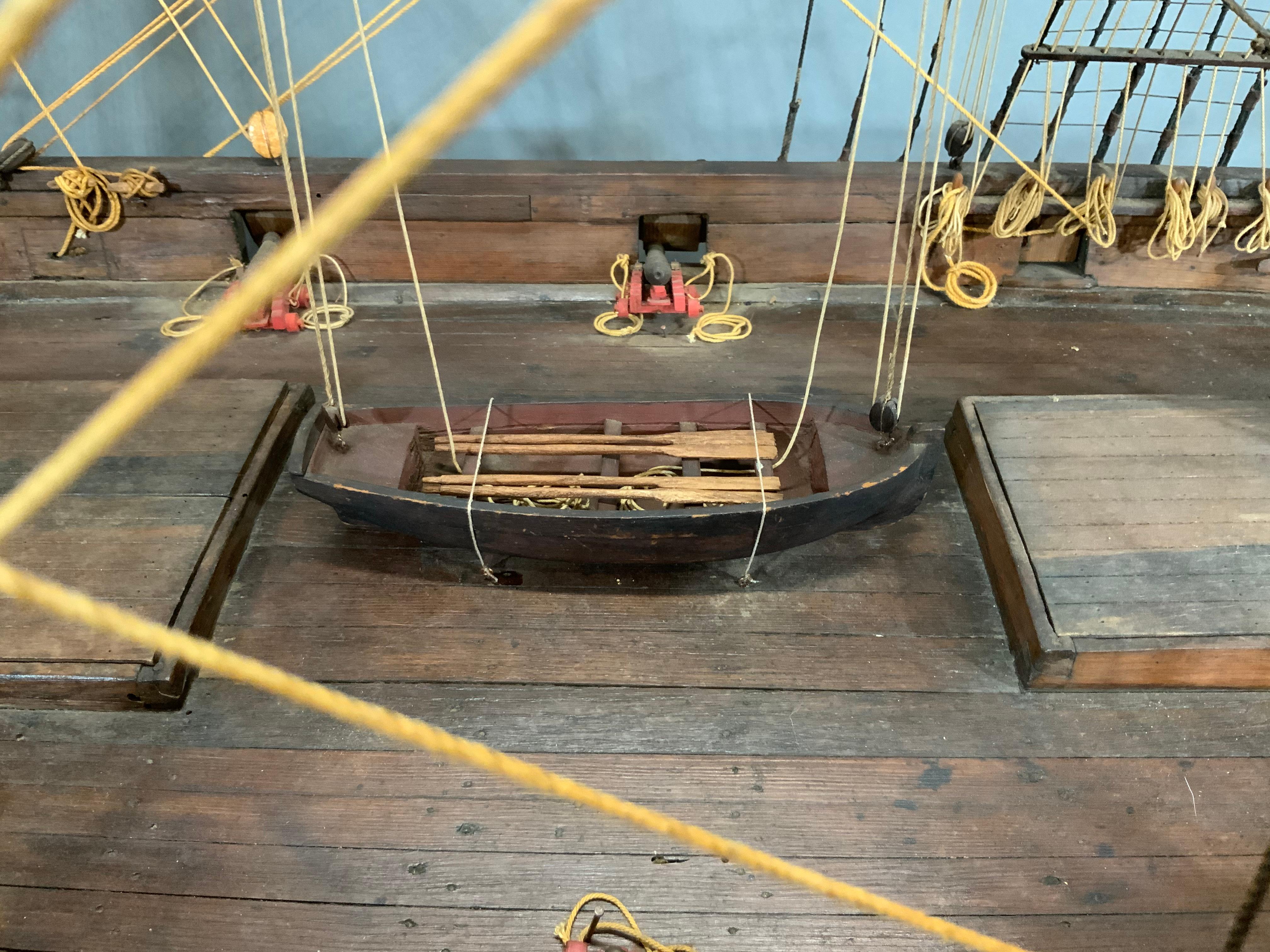 Wood Historic Ship Model from the DeCoppet Collection For Sale