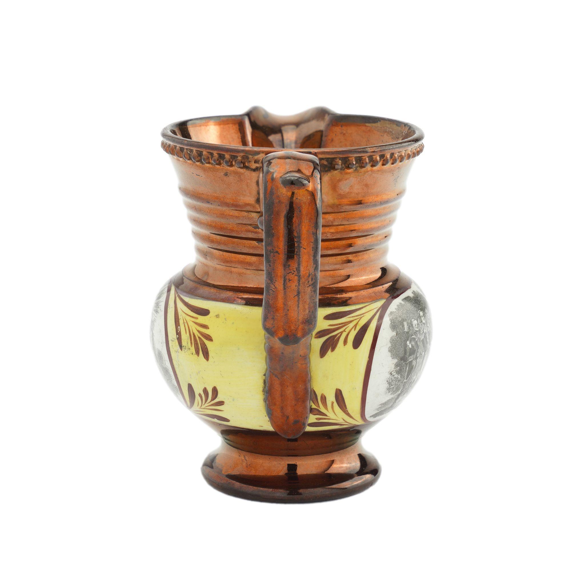 Britannico Storica brocca da latte in rame Staffordshire, 1825 ca. in vendita