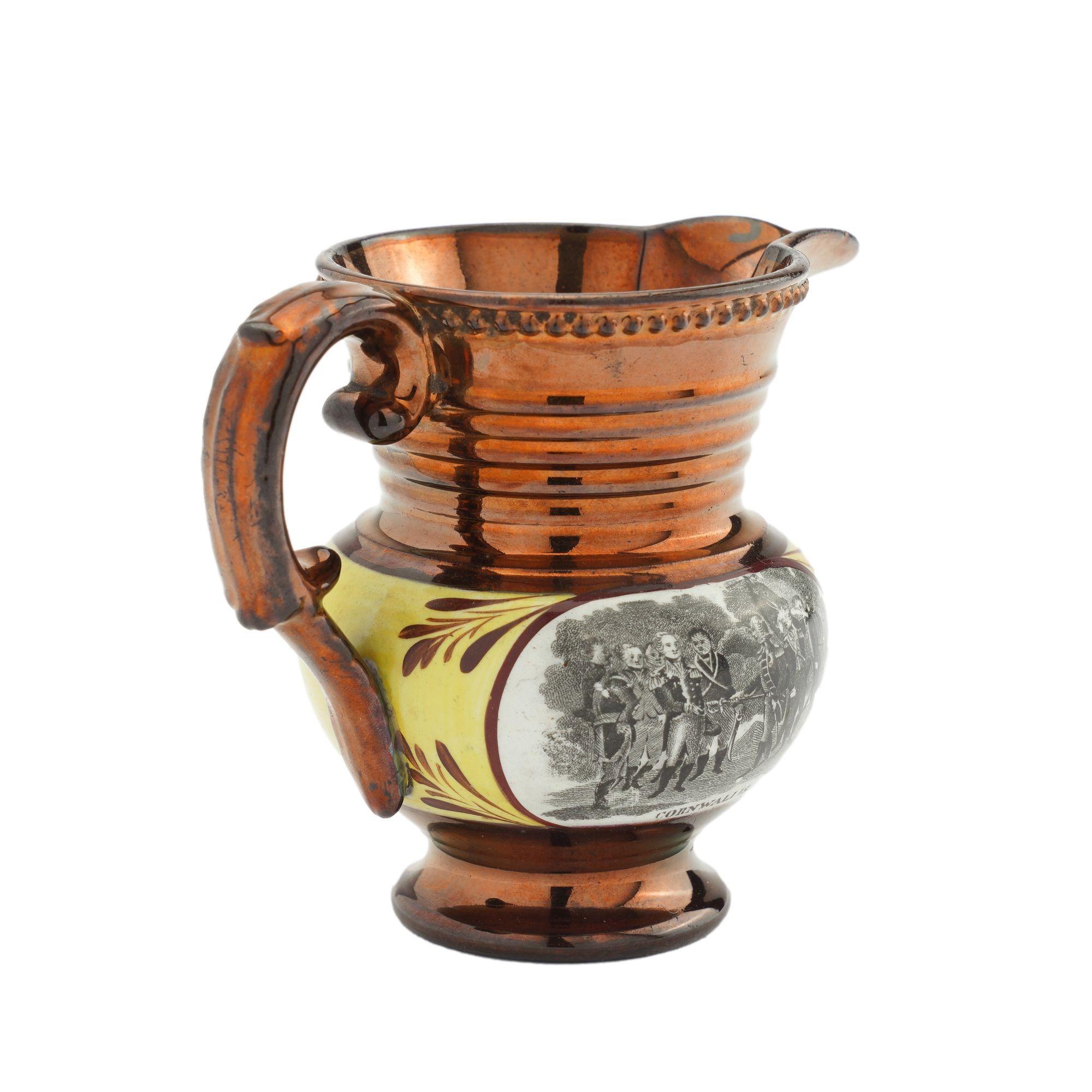 Storica brocca da latte in rame Staffordshire, 1825 ca. In condizioni buone in vendita a Kenilworth, IL