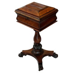 Historic Tea Box, Antique George II William IV English Teapoy, 19th Cabinet