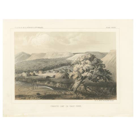 Historic View of a Comanche Camp Along Shady Creek, 1856