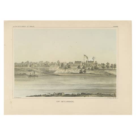 Historic View of Fort Smith, Arkansas, Overlooking the Arkansas River, 1856