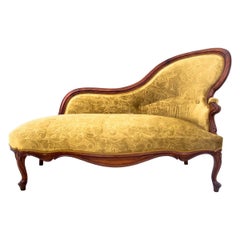 Historic Yellow Chaise Longue, France, circa 1910, After Renovation