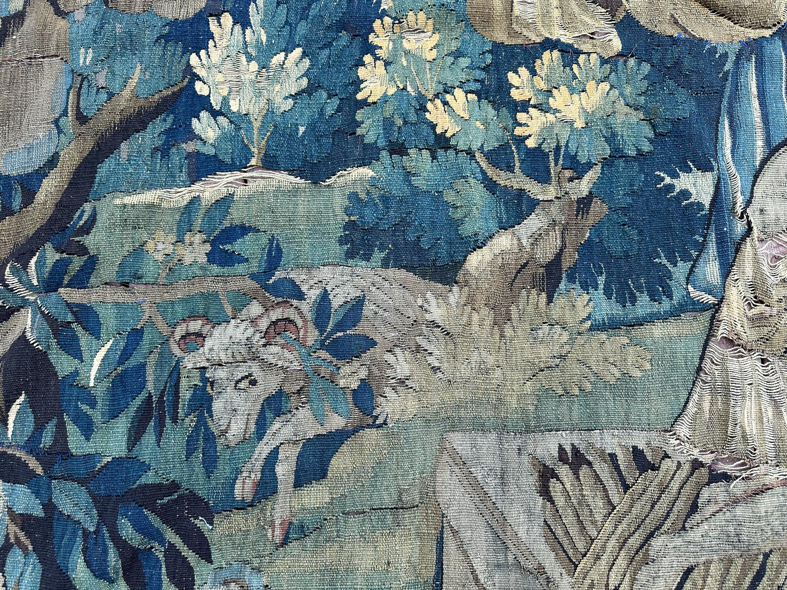 Historisches 18cen. Antique French Aubusson Wandteppich 252x287cm Wolle&Seide Isaac 8x9 im Angebot 4