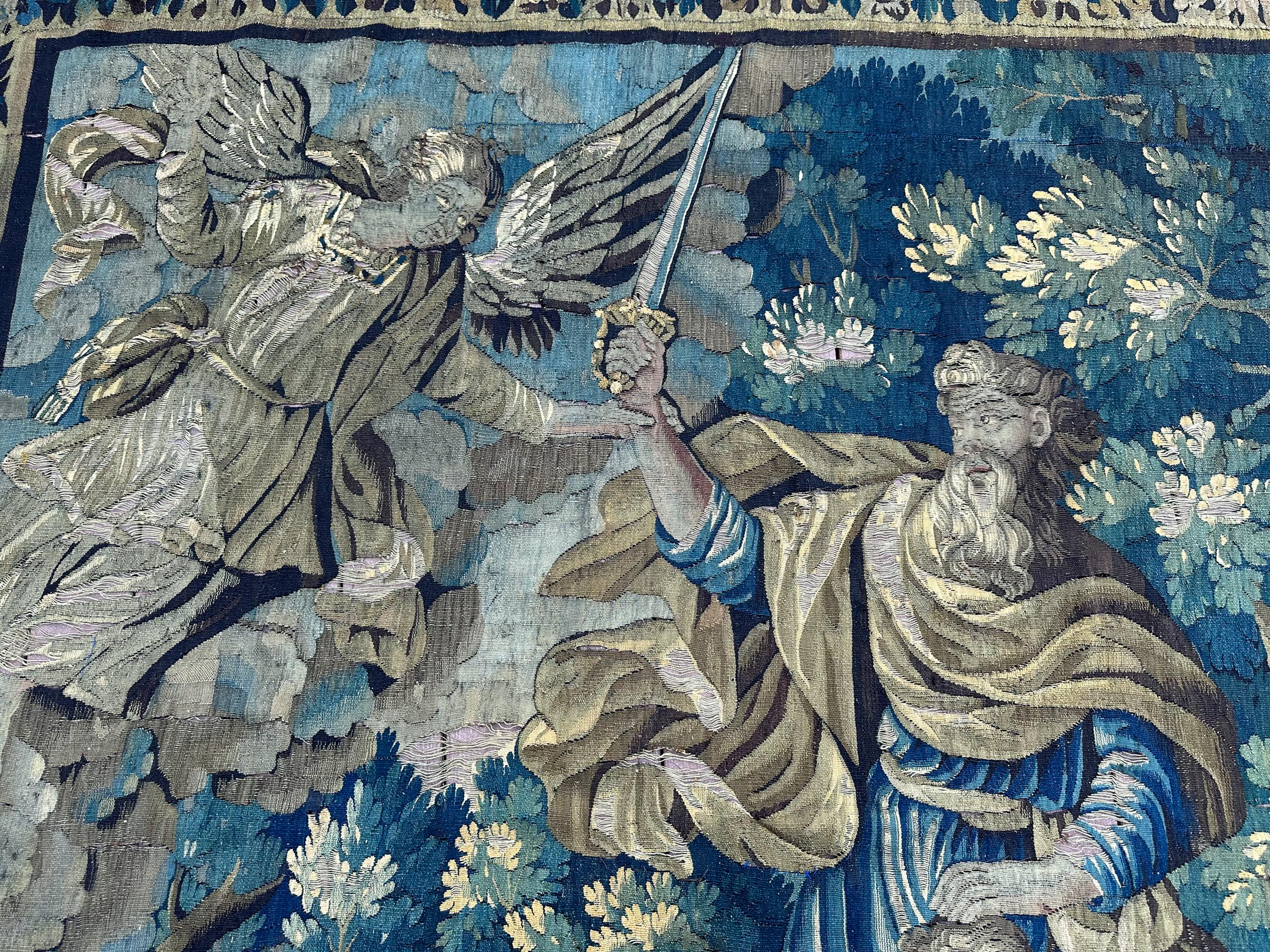 Historisches 18cen. Antique French Aubusson Wandteppich 252x287cm Wolle&Seide Isaac 8x9 im Angebot 5