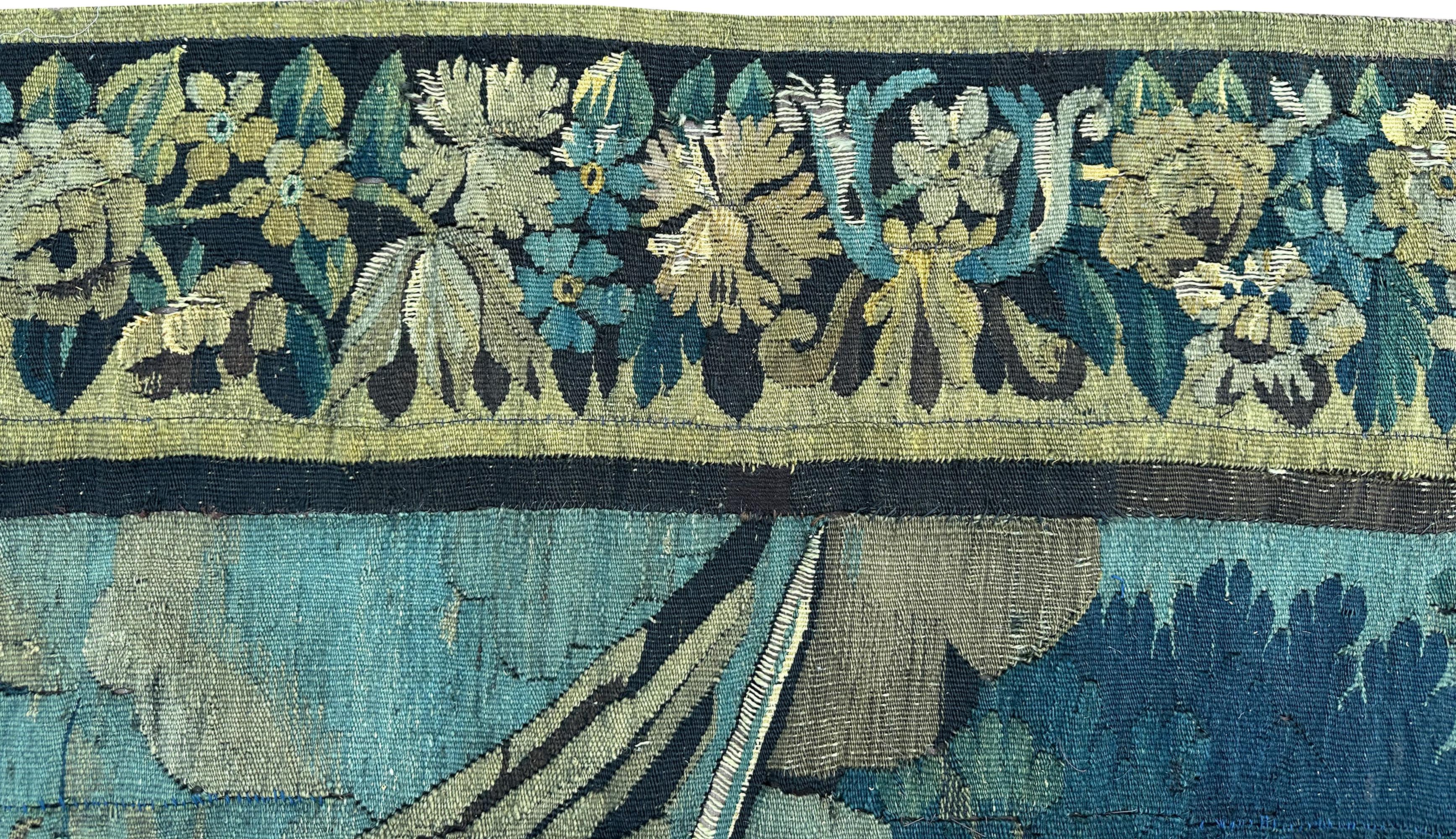 Historisches 18cen. Antique French Aubusson Wandteppich 252x287cm Wolle&Seide Isaac 8x9 im Angebot 6