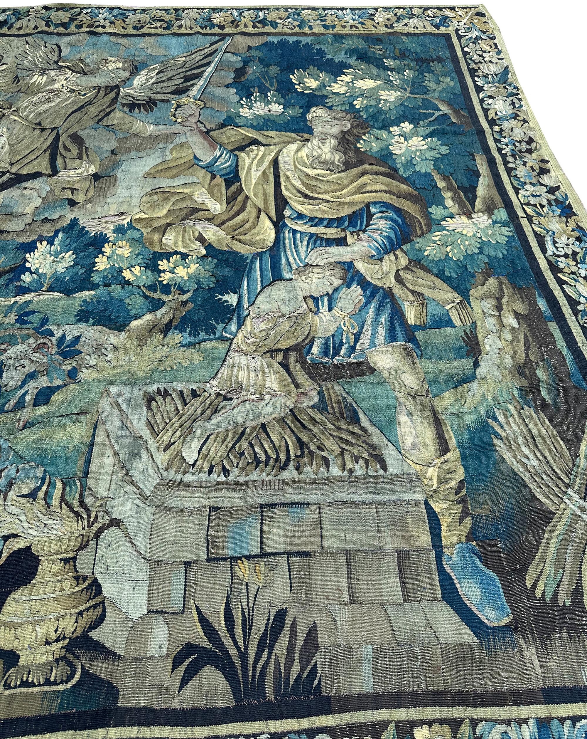 Historisches 18cen. Antique French Aubusson Wandteppich 252x287cm Wolle&Seide Isaac 8x9 im Angebot 8