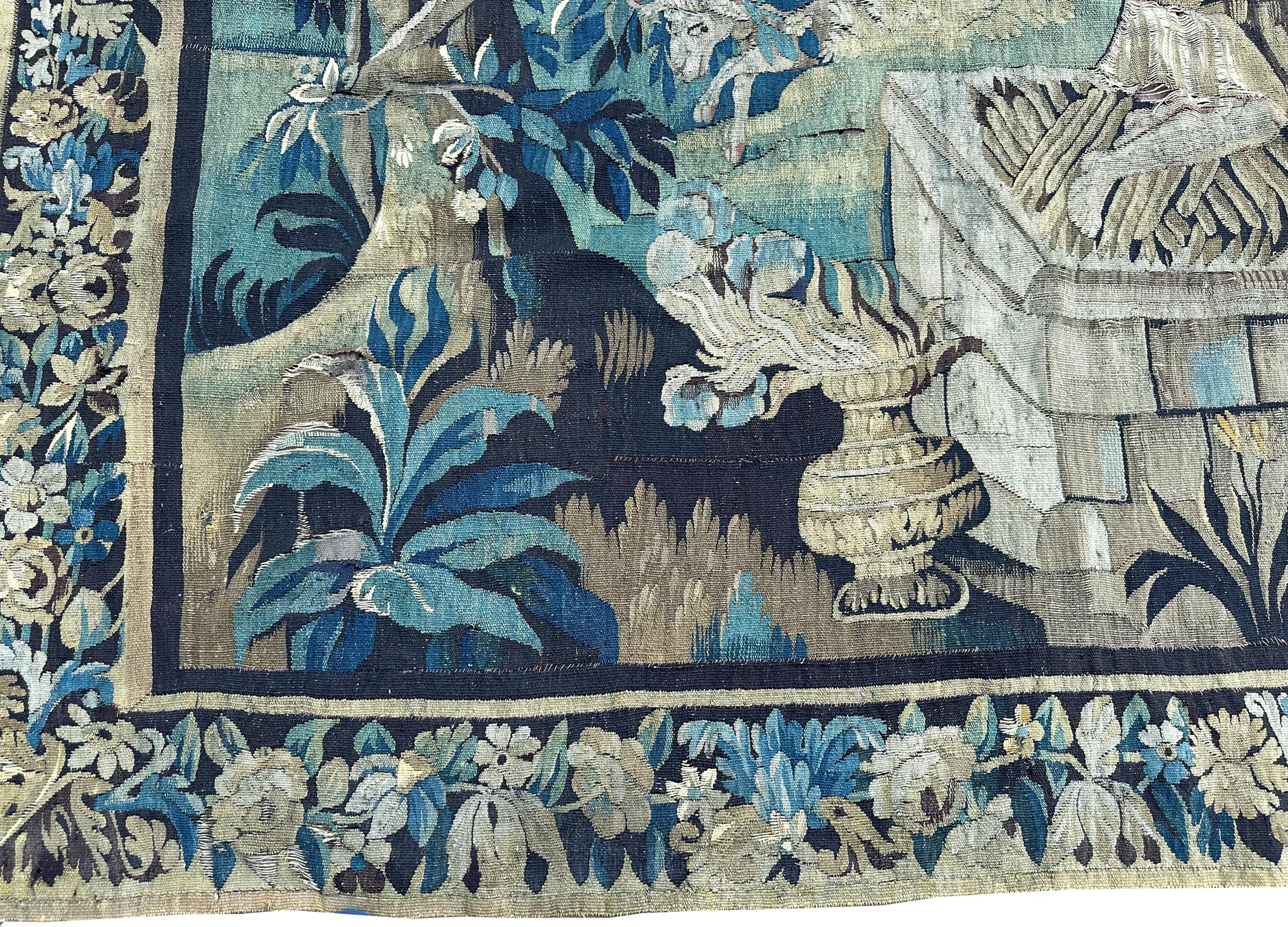 Historisches 18cen. Antique French Aubusson Wandteppich 252x287cm Wolle&Seide Isaac 8x9 im Angebot 10