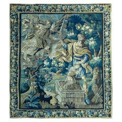 Historical 18cen. Antique French Aubusson Tapestry 252x287cm Wool&Silk Isaac 8x9