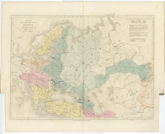 Carte historique ancienne de Russie, exemple de l'histoire de la Russie, 1838