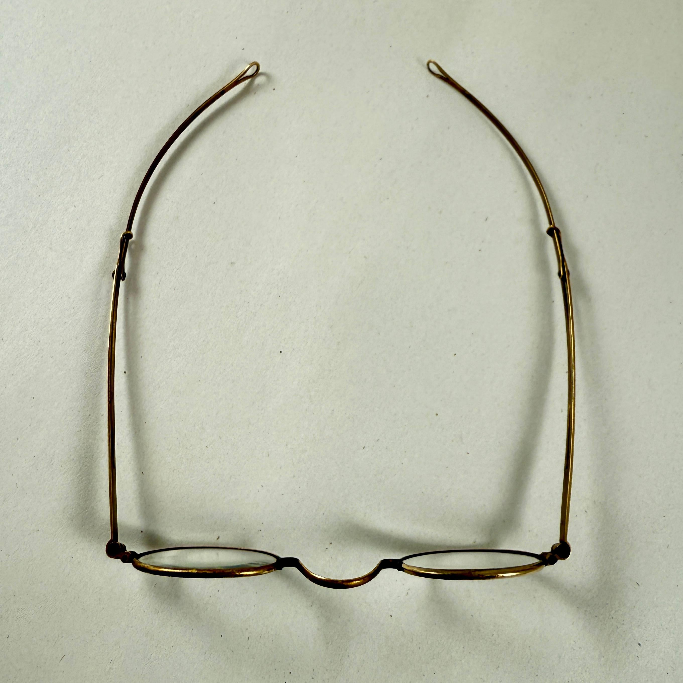 Hand-Crafted Historical Civil War Era Brass Frame Ladies Magnifying Glasses For Sale