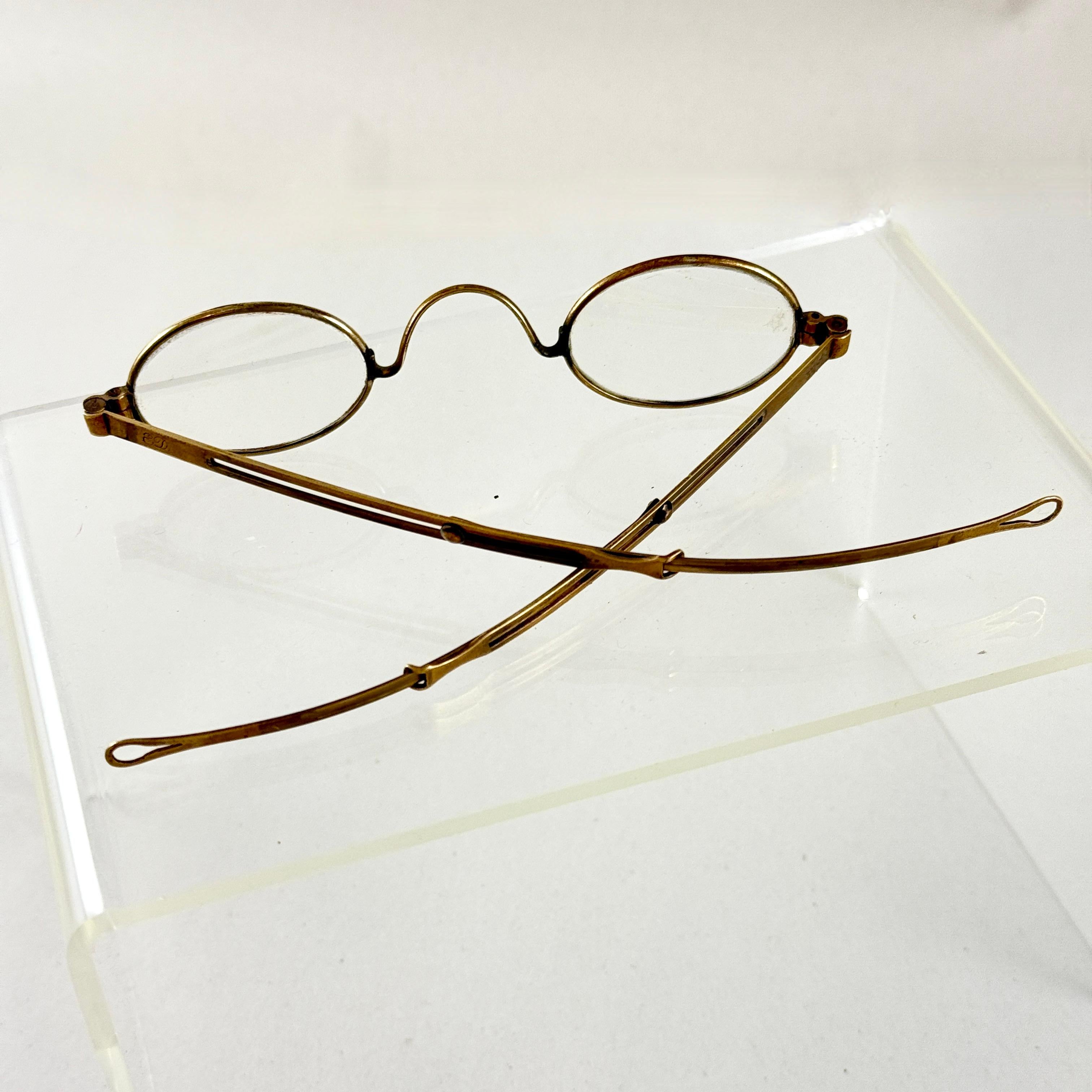 Historical Civil War Era Brass Frame Ladies Magnifying Glasses For Sale 2