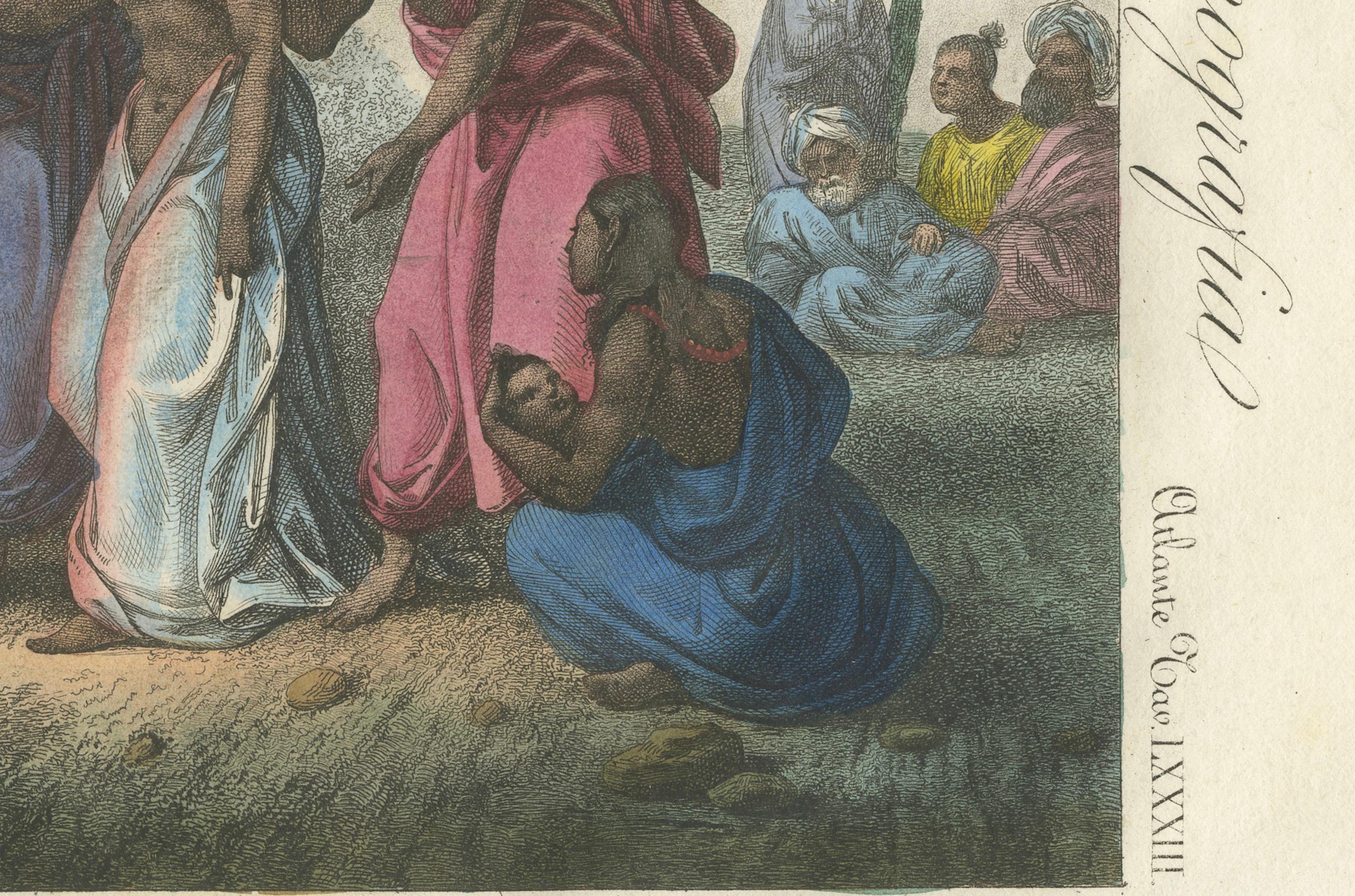 Papier Représentation historique d'un sacrée d'une veuve sur un feu funéraire en Inde, 1827 en vente