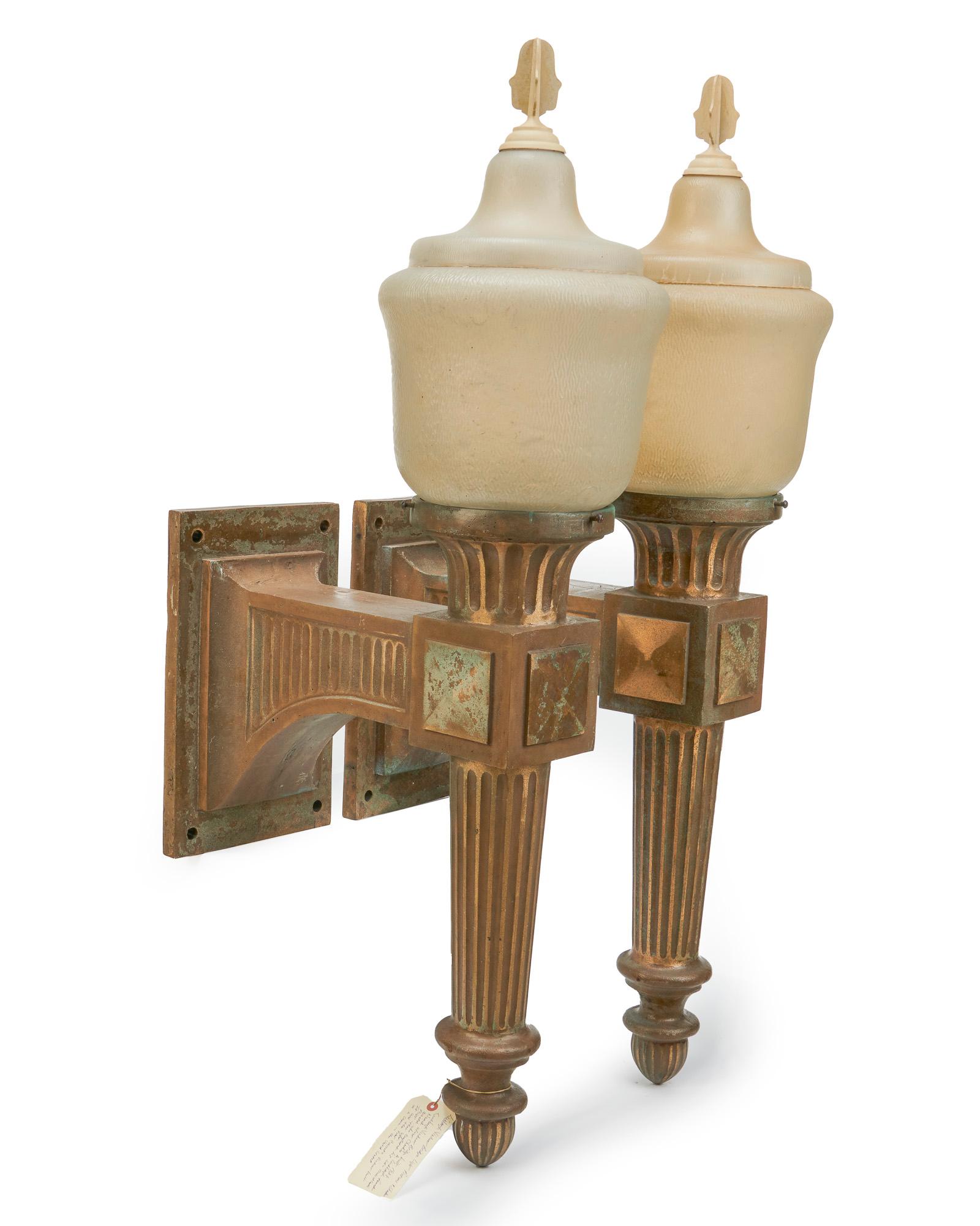 Art Deco Historical  early 20th century Lindbergh Viaduct Arch Bridge Light Fixtures For Sale
