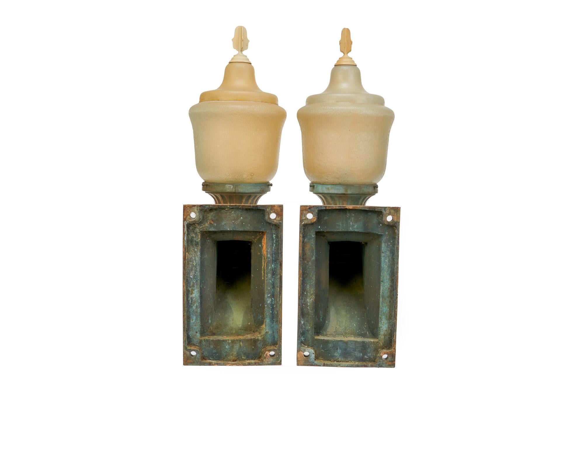 American Historical  early 20th century Lindbergh Viaduct Arch Bridge Light Fixtures For Sale