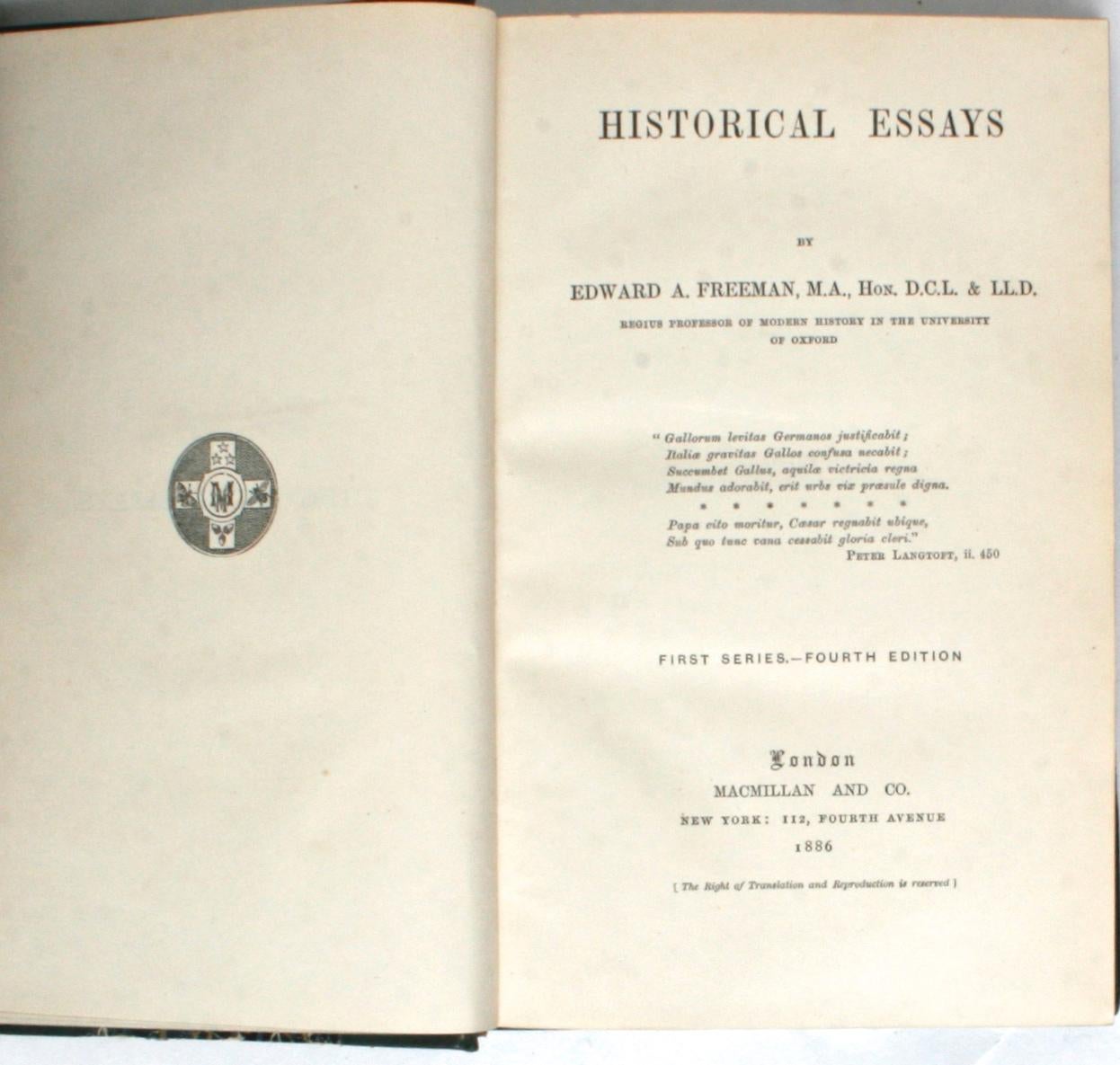 English Historical Essays by Edward A. Freeman in Three Volumes