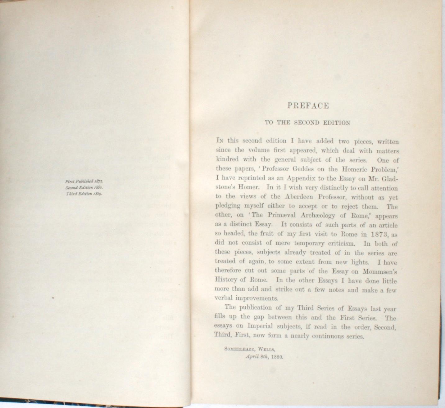 19th Century Historical Essays by Edward A. Freeman in Three Volumes