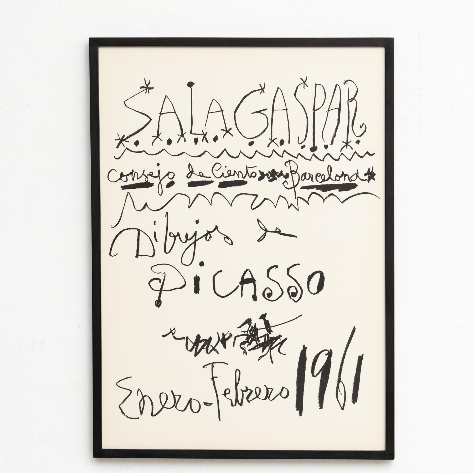 Mid-Century Modern Affiche lithographique historique de l'exposition Drawings by Picasso. Circa 1961 en vente