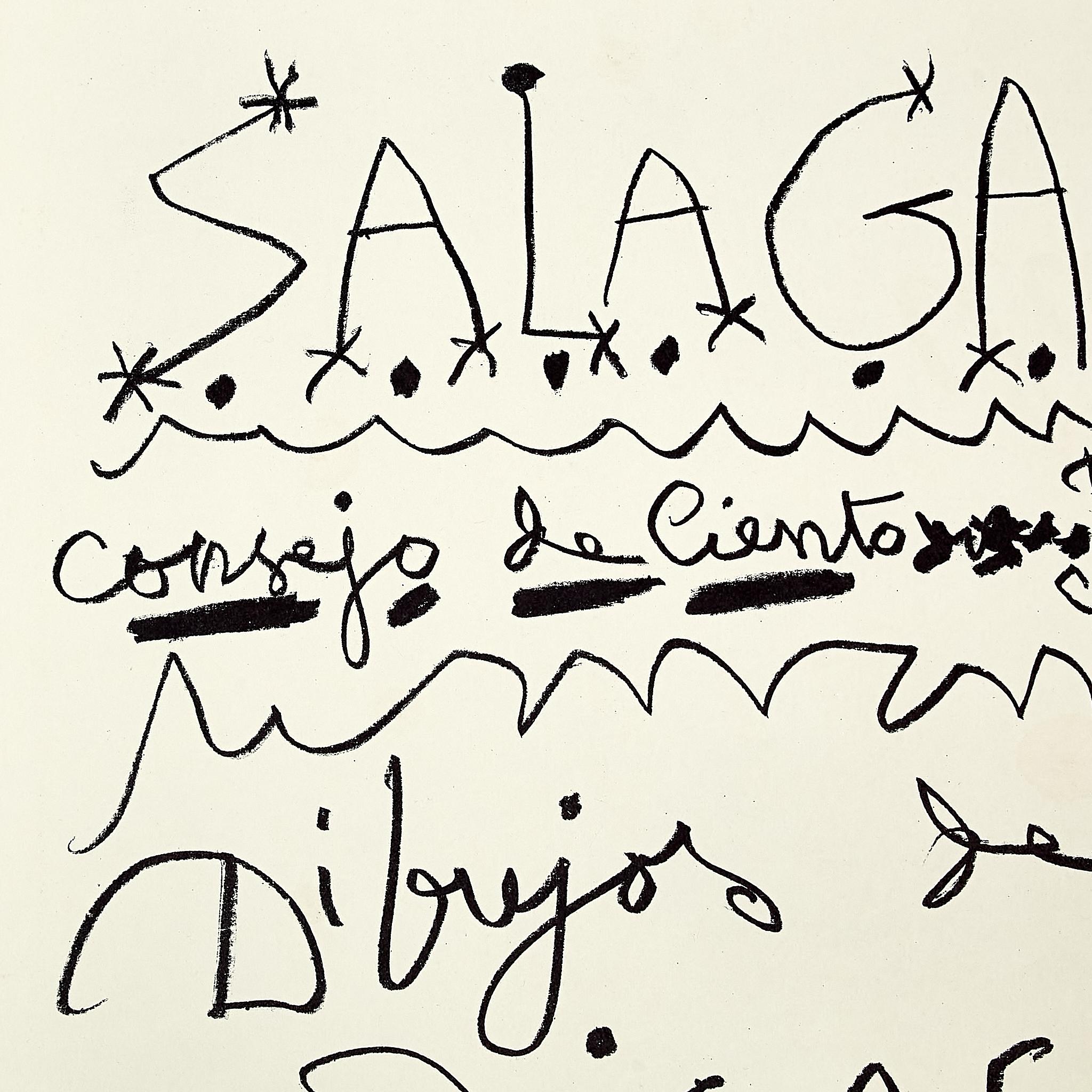 Espagnol Affiche lithographique historique de l'exposition Drawings by Picasso. Circa 1961 en vente