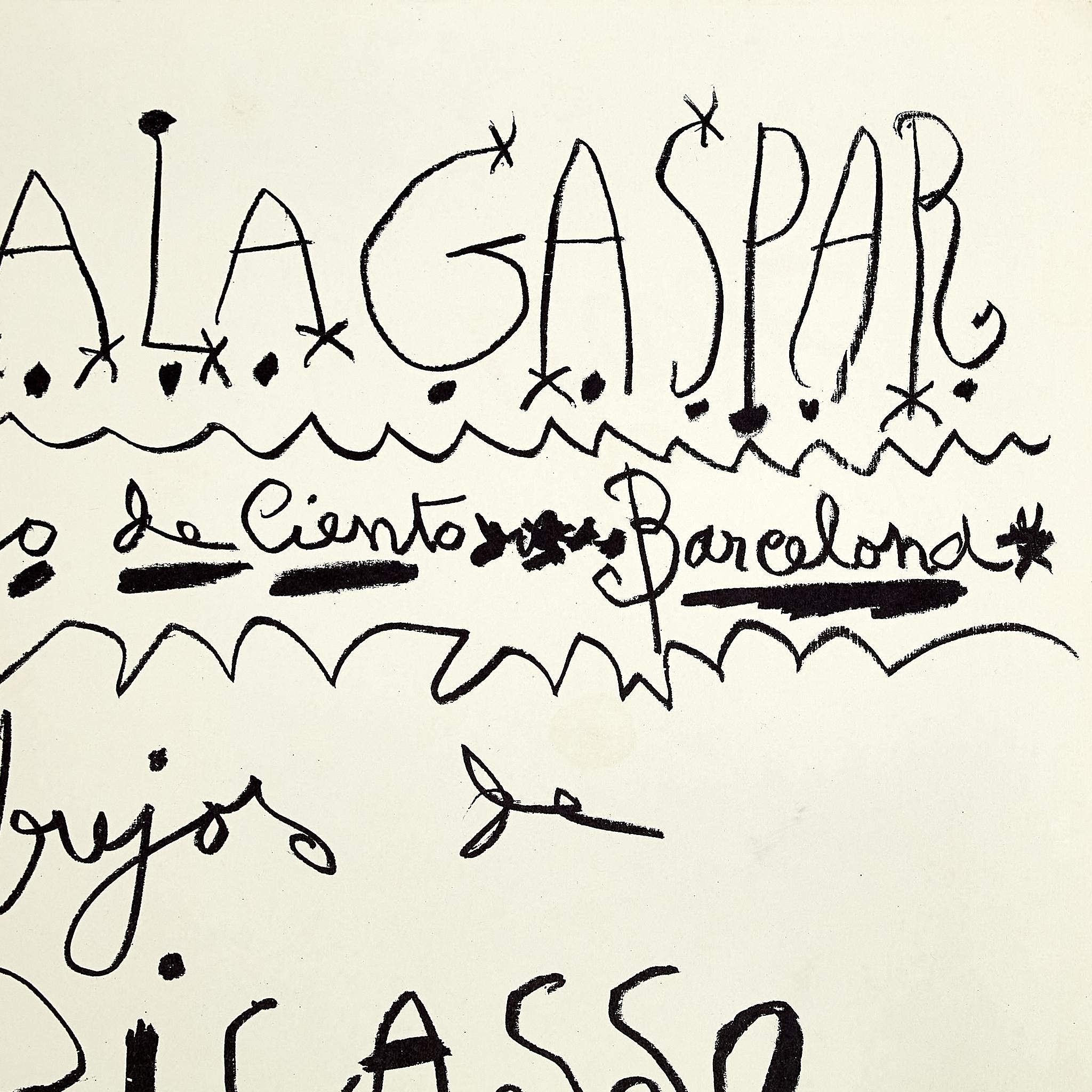 Affiche lithographique historique de l'exposition Drawings by Picasso. Circa 1961 Bon état - En vente à Barcelona, Barcelona