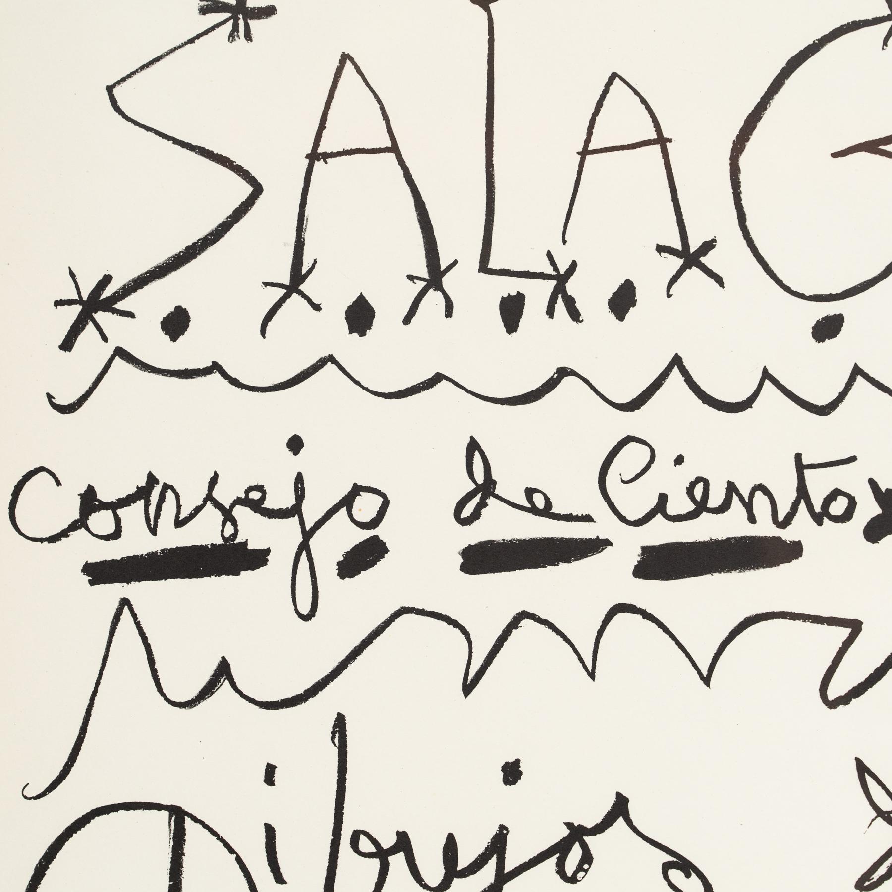 Affiche lithographique historique de l'exposition Drawings by Picasso. Circa 1961 en vente 1