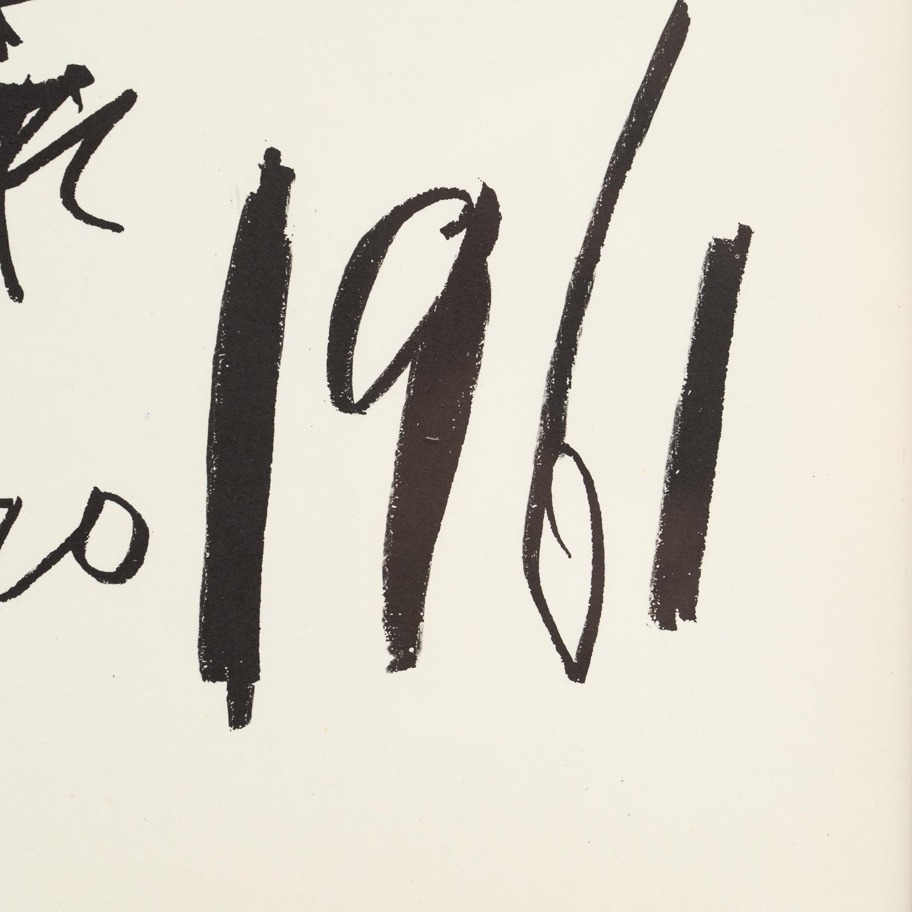 Affiche lithographique historique de l'exposition Drawings by Picasso. Circa 1961 en vente 2