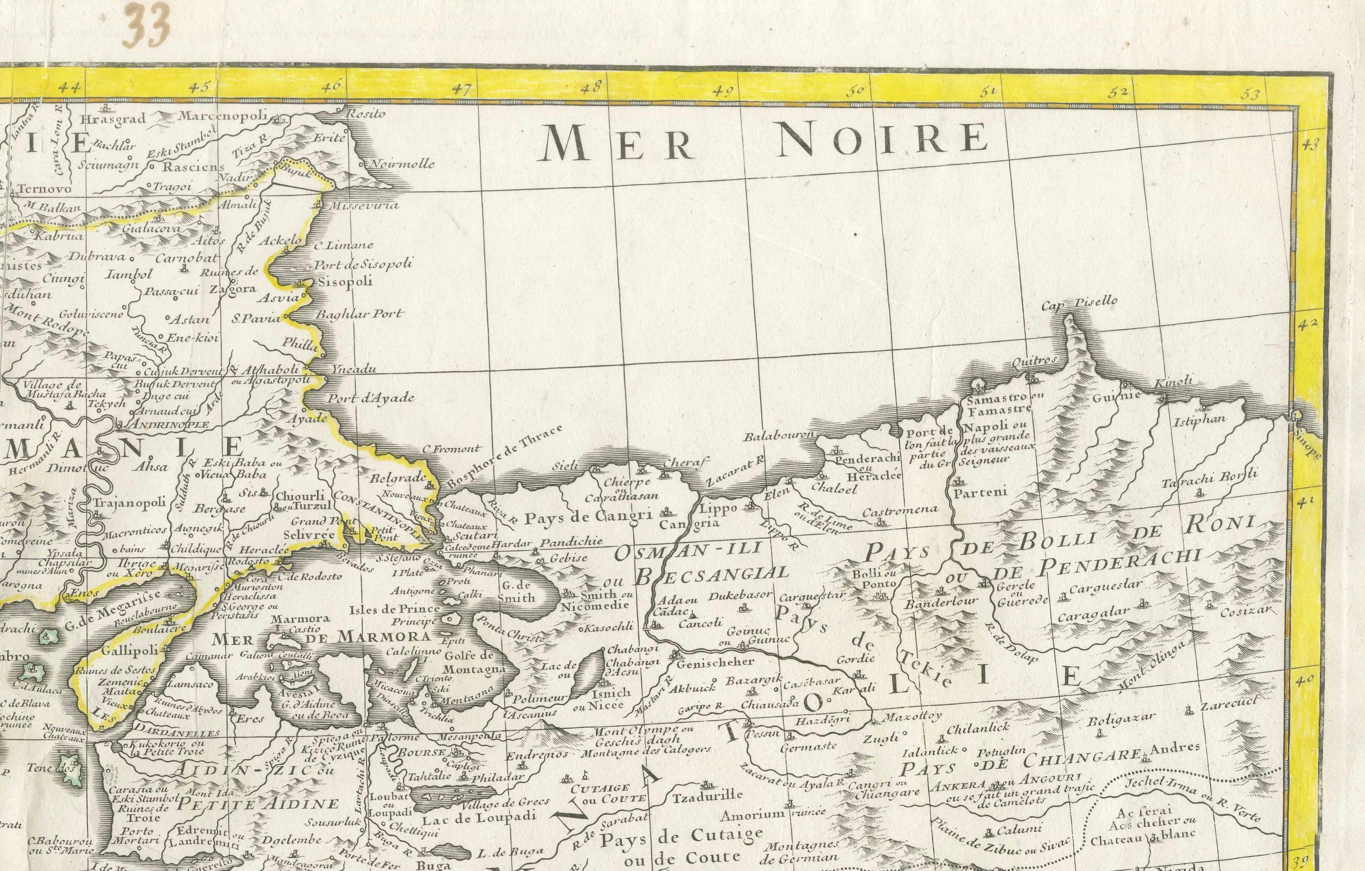 Paper Historical Map of Greece and the Eastern Mediterranean by Delisle - 1780 For Sale