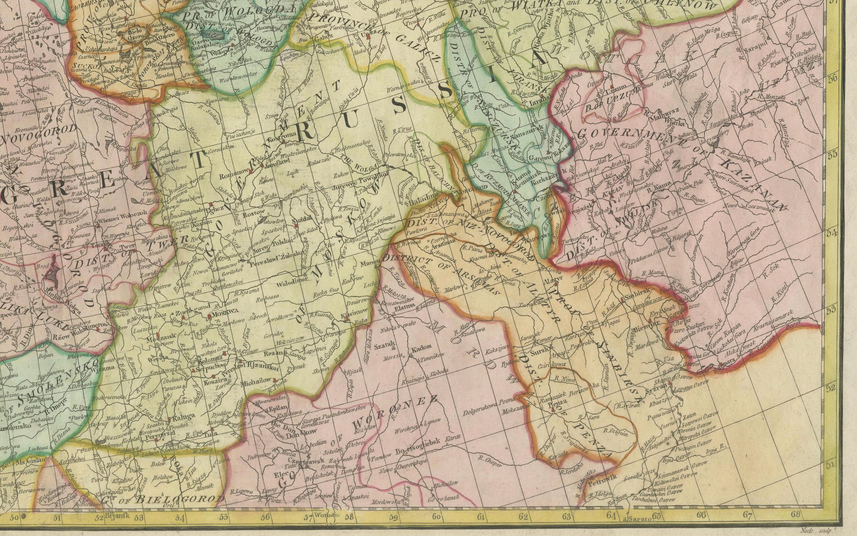 Historical Map of Northern Europe and Russia - Engraved for I. Harrison, 1788 For Sale 1