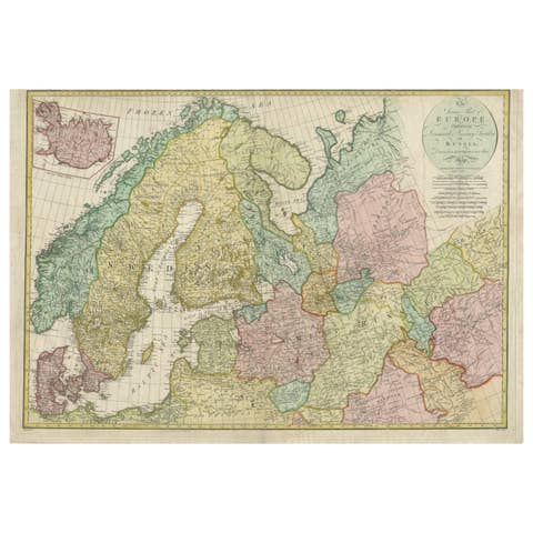 Historical Map of Northern Europe and Russia - Engraved for I. Harrison, 1788