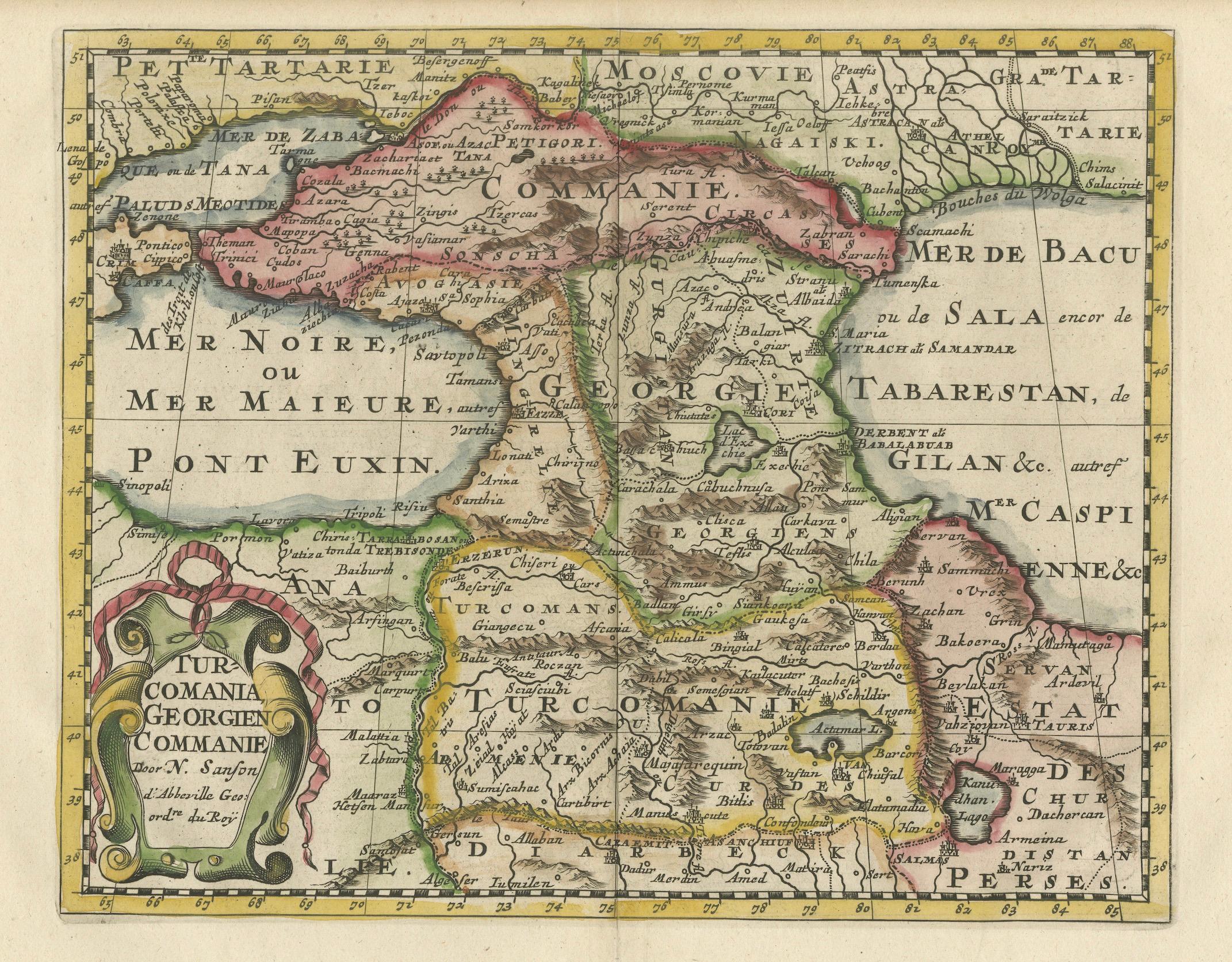 Paper Historical Map of the Black Sea and Surrounding Regions, 1705 For Sale