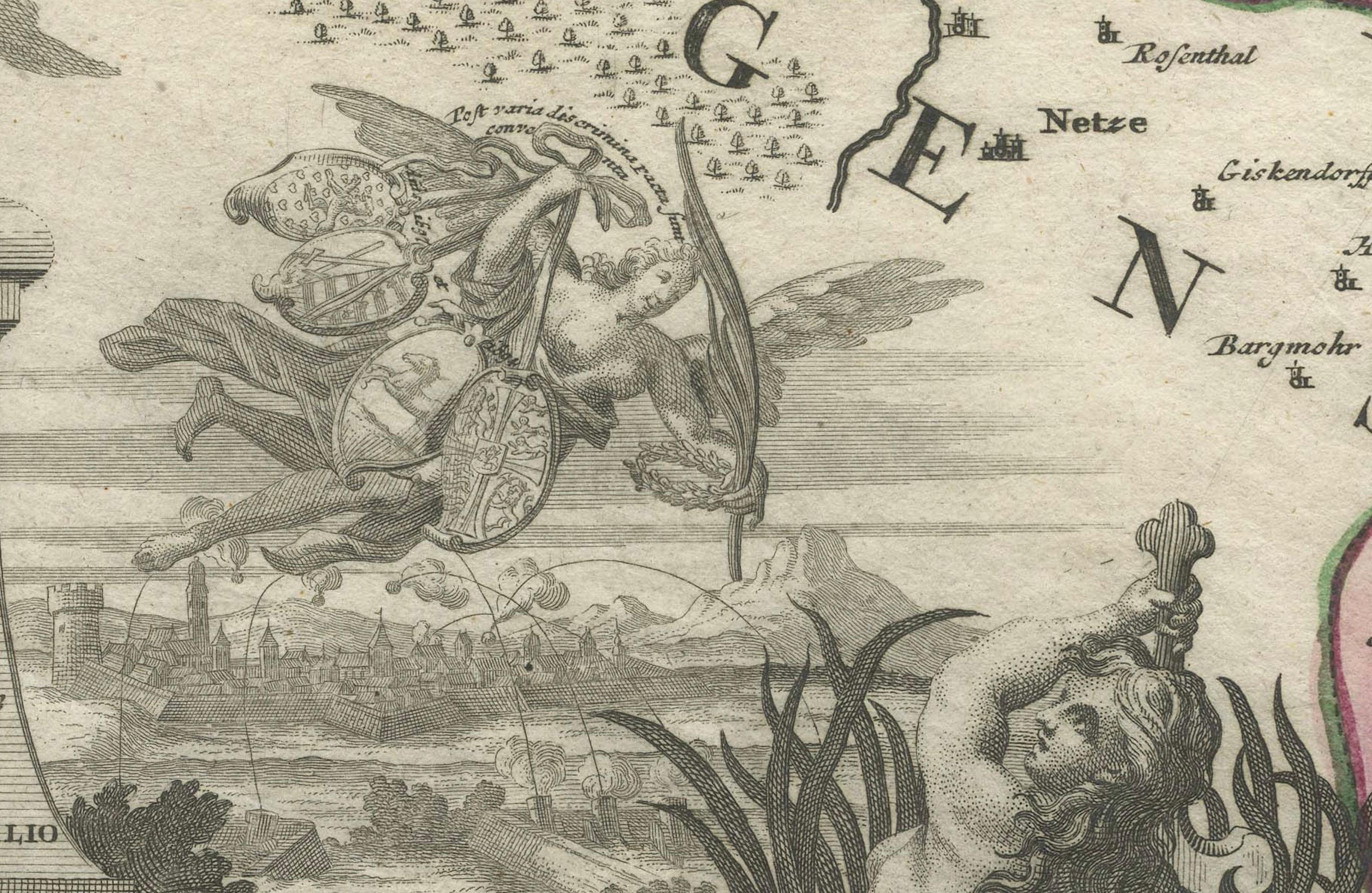 Paper Historical Map of the Duchy of Lauenburg by Johann Baptist Homann - Circa 1720 For Sale