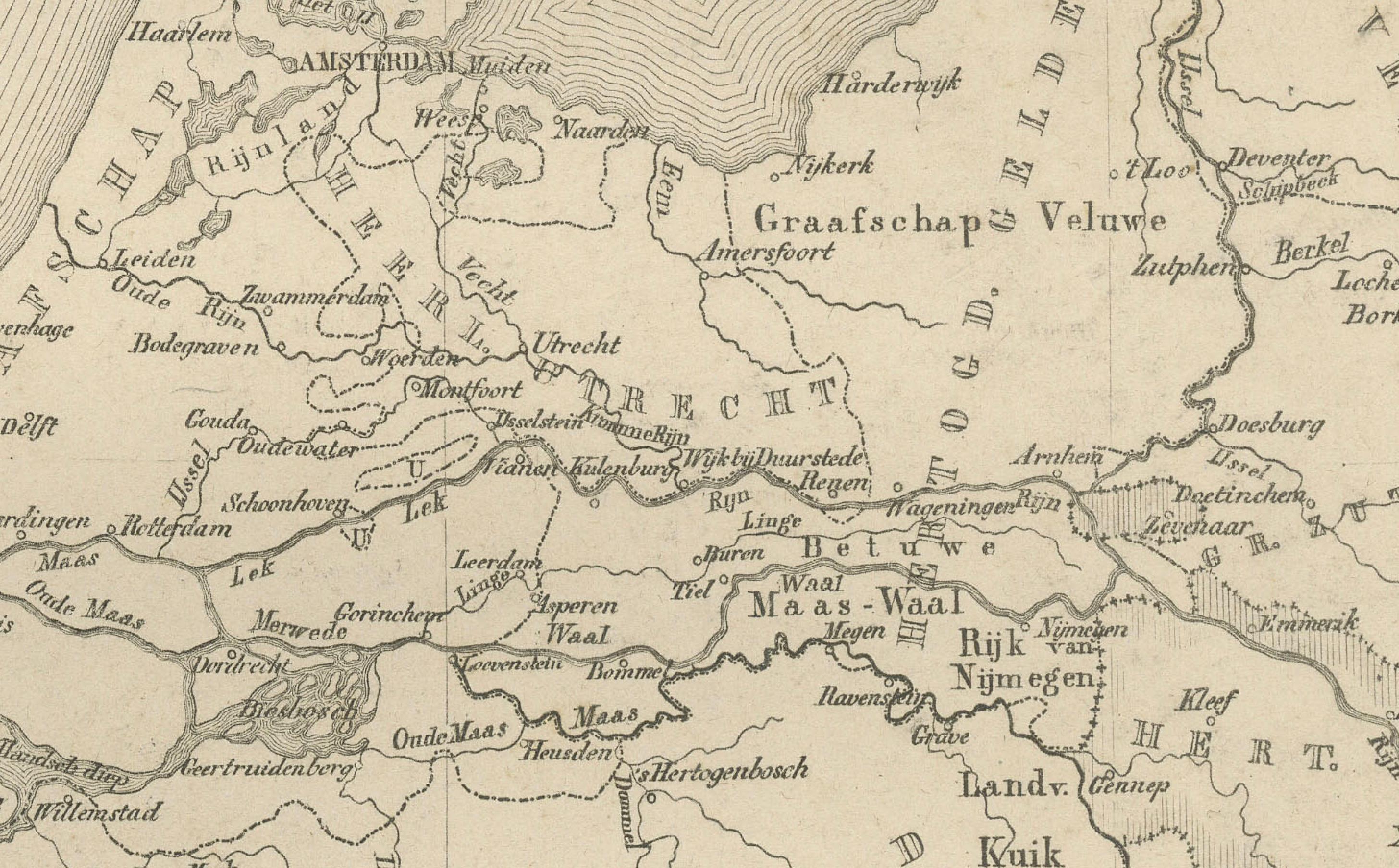 Carte historique des Pays-Bas aux XVIe et XVIIe siècles, Leyde 1876

Cette carte historique néerlandaise du XIXe siècle, intitulée 